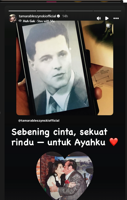 Tamara Bleszynski rindukan sang ayah